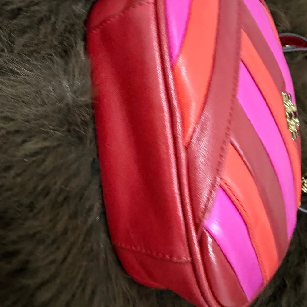 Tory Burch Vibrant Pink and Red Crossbody Bag